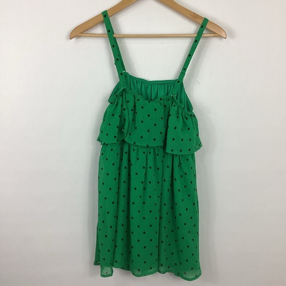 Torrid Green Polka Dot Ruffled Tank Top Size 0 - Picture 4 of 10